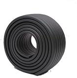 (BERUKO) コーナーガードサポート4M(2M×2本） 両面テープ付き【2本） コーナークッションベッドガード ドアガード 安全対策 アニマル ドアストッパー付き (波型, ブラック　1)