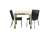 大川家具 東馬 ダイニング 3点セット Nフレスコ 80cm幅テーブル+Y-802チェア ブラック2脚161723