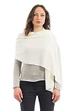 Dalle Pianeカシミア - ストールカシミヤブレンド - イタリア製 - レディース, ホワイト, One Size