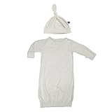 KicKee Pants Neutral Baby Newborn Layette Gown & Hat Outfit Set, Natural-Preemie by KicKee Pants