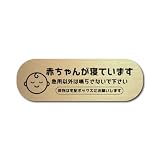 赤ちゃんが寝ています 宅配ボックス プレート調 マグネットタイプ/シールタイプ (ゴールド（マグネットタイプ）)