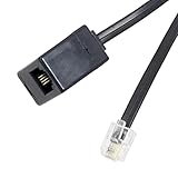 マクサー電機 モジュラーコード 電話線 延長コード ノーマルタイプ 10m ブラック 6極 2芯・4芯用 MTC-100JB