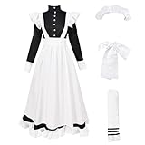 [Dafanet] メンズ メイド服 大きいサイズ メイド コスプレ コスチューム 男性用 衣装 ハロウィン 仮装 (01ブラック/2XL)