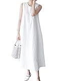 [Ｓｕｅｅｙａ] スイーヤ ワンピース レディース ロング ノースリーブ リネン ナチュラル ゆったり 体型カバー 知的 爽やか お洒落 可愛い ファスナー付き 裏地付き マキシワンピ カジュアル 夏