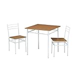 ≪KOEKI≫コーエキ スチールフレーム 75cm幅テーブル&amp;2チェアー ダイニング3点セット（DSP-75BR DSP-75NA） (DSP-75（BR）（ブラウン）)