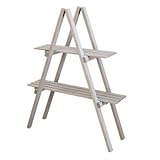 ウッド 棚 はしご ２段 シェルフ 作業台 / エストウッド / 木製 / ガーデニング / エクステリア / 北欧 【 グレー 】