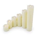 WYZworks Set of 6 Battery Operated Flameless LED Light Flickering Candle with Realistic Look [ Batte