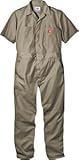 即日発送！ Dickies ディッキーズ 半袖 カバーオール つなぎ 3399 色:KAHKI サイズ:XL