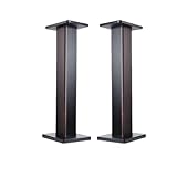 WXQスピーカースタンド サラウンドサウンドシェルフフロアシェルフ無垢材のオーディオサポート (2台1組 (ブラックウォールナット,90cm)