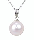 Verita.(ヴェリタ) 本真珠 9.5-10mm 一粒 ネックレス 高級感のある 大粒 ホワイト パール 人気 ペンダント 誕生日 記念日 プレゼント レディース 専用BOX付き