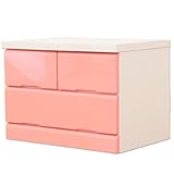 タンスのゲン 国産 鏡面タンス 完成品 幅60cm 2段 マカロン ストロベリーピンク 02010260 PI