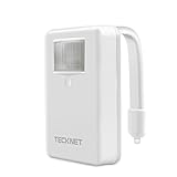 TeckNetポータブルMotion Activated LEDトイレ夜ライトバスルーム常夜灯ランプライトセンサーとPIRモーションセンサー、16色変更、内部メモリ、のみActivates In Da