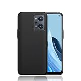 対応 OPPO Reno7 A / Reno9 A ケース ブラック 耐衝撃 落下防止 指紋防止 【柔軟なTPU素材】オッポリノ7A/9A カバー 薄型 黒 ストラップホール付き ワイヤレス充電 全面保護 スマホケース