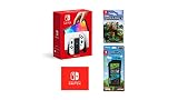 Nintendo Switch(有機ELモデル) Joy-Con(L)/(R) ホワイト+【任天堂ライセンス商品】Nintendo Switch専用スマートポーチEVA マインクラフト 4キャラクター+Minecraft (マインクラフト) - Switch (【Amazon.co.jp限定】Nintendo Switch ロゴデザイン マイクロファイバークロス 同梱)