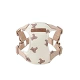 monchéri モンシェリ [くまさんハーネス] 犬 ハーネス 小型犬 中型犬 (S/アイボリー) サイズ調節可能 ワンタッチ 着脱簡単 犬用 お散歩 お出かけ