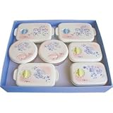 『粗供養 香典返し 法事引き出物 お返し 初盆 などに人気の商品』　宇野千代　電子レンジ容器　“新夢桜”　7点セット　【掛け紙・包装可】