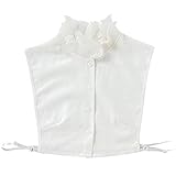 【Gearl】 つけ襟 付け襟 ラウンドダブル フリル 襟 着痩せ 効果 オーガンジー レース 清楚 な 白 インナーシャツ ホワイト 120