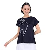 [ルコックスポルティフ] Tシャツ プラクティスシャツ テニス 吸汗速乾 ストレッチ UV CUT(UPF) 汗染み軽減 フレンチスリーブ レディース NV