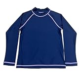 [ラクア] スクールラッシュガード ファスナーなし チャックなし かぶり 女の子 男の子 無地 スクール水着 GN-5505 120cm ネイビー LVステッチ