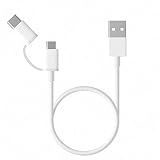 2in1 USB Type C ケーブル microusb/タイプC 充電ケーブル QuickCharge3.0対応 typecスマホ 2.4A 急速充電 1m マイクロusb タイプC ケーブル Galaxy S9/S8/S8+、MacBook、Xperia XZ その他Android各種、USB-C機器対応 （ホワイト）