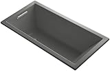 KOHLER K-1167-VB-58 Underscore 60-Inch x 30-Inch Drop-In VibrAcoustic Bath Thunder, Grey [並行輸入品]