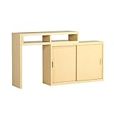 arne テレビ台 コーナー ハイタイプ 伸縮 完成品 パソコンデスク キャビネット T+D 90S引戸 ナチュラル