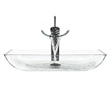 Aurora Sinks G10-Sky-ORB-G Bathroom Ensemble with Grid Drain, Sky Glass Vessel, Sink, Ring and Water
