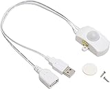 オーディオファン USB人感センサー 動作検知 120度 5m PIRセンサー 赤外線 LED用 5V 5A 通電時間 最短15秒 最長4分まで 長さ約50cm (IN 25cm/OUT 25cm) オートカット ホワイト