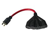 Conntek 1.5-Feet 20-Amp L14-20P 125/250-Volt to (4) 15/20-Amp Female Connector 4 Prong Generator Loc