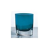Badash Crystal K2039 PEACOCK BLUE SAMANTHA VASE H8 in.