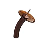 VIGO Single Handle Waterfall Bathroom Faucet with Walnut Shell Glass Disc, Oil Rubbed Bronze [並行輸入品]