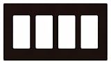 Lutron CW-4-BR Claro 4-Gang Wallplate, Brown