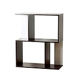 岩附（IWATSUKI） ジグザグラック 2段 IW-1105 ダークブラウン 幅60cm S字ラック 本棚 オープンラック 木製