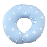ESMERALDA(エスメラルダ) ドーナツ枕 日本製 ひとつひとつ手作り 赤ちゃん 頭の形が良くなる【まる型】 (アズールブルーつ手作り 赤ちゃん 頭の形が良くなる【まる型】 (アズールスター)