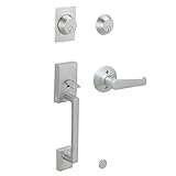 Schlage F62 CEN 626 ELA Century Double Cylinder Handlest with Elan Interior Lever, Satin Chrome Schl