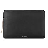 Comfyable スリム ラップトップ スリーブ 13インチ MacBook Pro 2022-2018 (M2 A2338 M1 A2251 A2289 A2159) と MacBook Air 2025-2020 (M4 A3240 M3 A3113 M2 A2681 M1 2021 A2179 A1932), PUレザーバッグ防水コンピュータカバーケース, ブラック