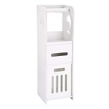 Yescom トイレラック スリム トイレ 収納 棚 木製 クジラ スリムラック トイレ収納ラック 隙間収納 ラック キッチン ストッカー トイレ小物 収納棚 トイレ用ラック 省スペース ホワイト