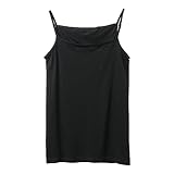 [白鷺ニット] 綿 100% インナー キャミソール シンプル レディース コットン T5030N-R L ブラック