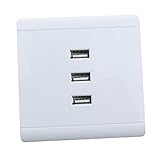 P Prettyia 3ポート　USBウォールソケット　壁ソケット充電器　パネル　電源コンセント　耐衝撃性