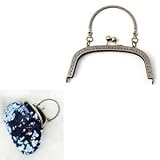 1PC Bronze Tone Arch Flower Metal Purse Bag Frame Kiss Clasp Lock with Handle