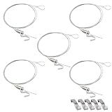 East Leaf ピクチャーレール ワイヤー フック 絵画 壁掛け 金具 (1.0m 5個セット)