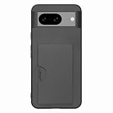 LOOF SKIN SLIM-SLOT レザー カード収納 スマホケース for Google Pixel 8 用 ケース カバー 背面 ストラップホール カードポケット シンプル 耐衝撃 薄型 軽量 leather [グレー]