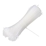 ILS - 500 pieces White Nylon Cable Ties Self Lock Zip Ties 3X200mm