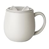 Poketle(ポケトル) ネコマグ 簡単開閉スライド蓋付き 保温保冷 ステンレスマグ 330ml 保護猫募金付き 軽量 真空断熱二重構造 タンブラー 蓋付き マグカップ 金箔付きギフトボックス入り プレゼント nekomug アイボリー