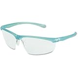3M 117350000020 Refine 201 Safety Glasses, Wraparound, Clear AntiFog Lens, Teal Frame by 3M