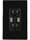 TOPGREENER TU2154A 4A High Speed USB Charger Receptacle 15A Tamper-Resistant Outlet w 2 Wall Plates,