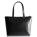 [ＶＥＲＡＰＥＬＬＥ] 【 Amazon 限定ブランド トートバッグ ビジネストート ビジネスバッグ メンズ 牛革 レザー A4対応 PC収納 大容量 天ファスナー 通勤 通学 カジュアル (ブラック)