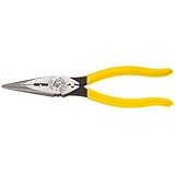 Klein Tools D203-8NCR 8-Inch Heavy-Duty Long-Nose Pliers-Side-Cutting, Wire Stripping and Crimping [