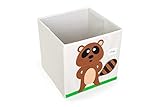 Orange 収納ボックス カラーボックス 引き出し 収納ケース ボックス 折りたたみ おもちゃ箱 布製 かわいい 動物柄 幅330mm×奥行330mm×高さ330mm (アライグマ) …