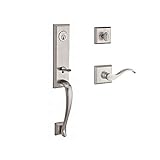 Baldwin scdelxcurrtsr150 Reserve Single円柱Handleset del Mar Xカーブと従来の正方形ローズサテンニッケル仕上げでRight Hand